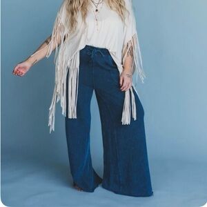 THREE BIRDS NEST Relaxing Robin Wide Leg Pant - New Navy - XL / Full × 1